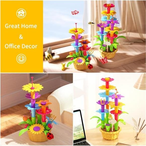 TEMI 138 PCS Flower Garden Building Toys for Girls Toys,  Garden Play Set - Picture 2 of 7